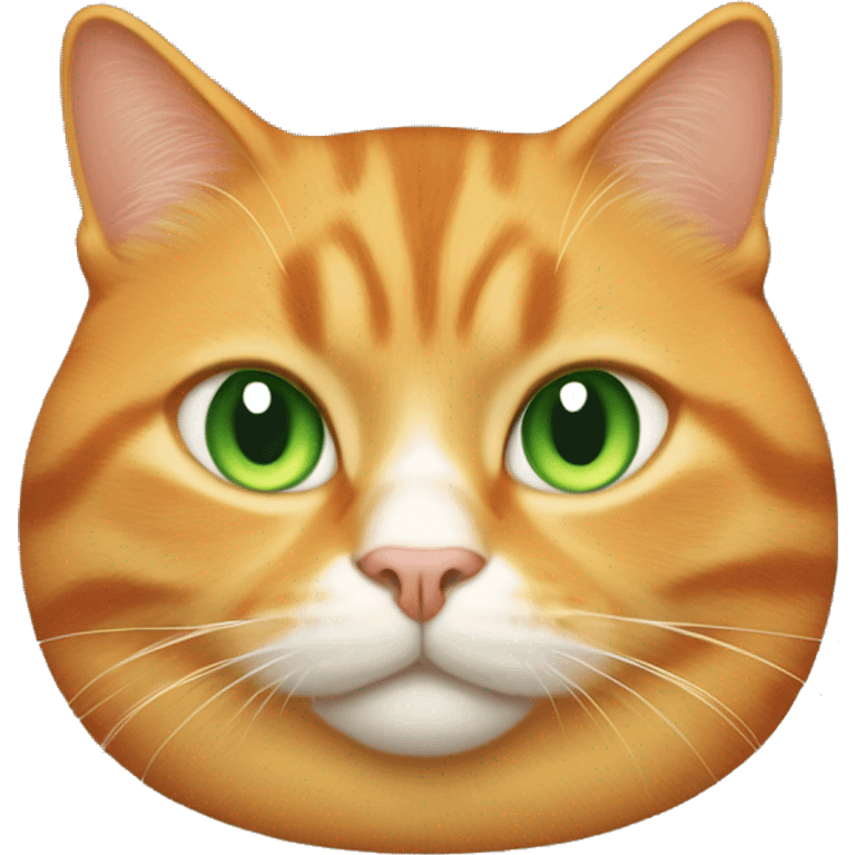 Obese orange cat with green almond shaped eyes emoji