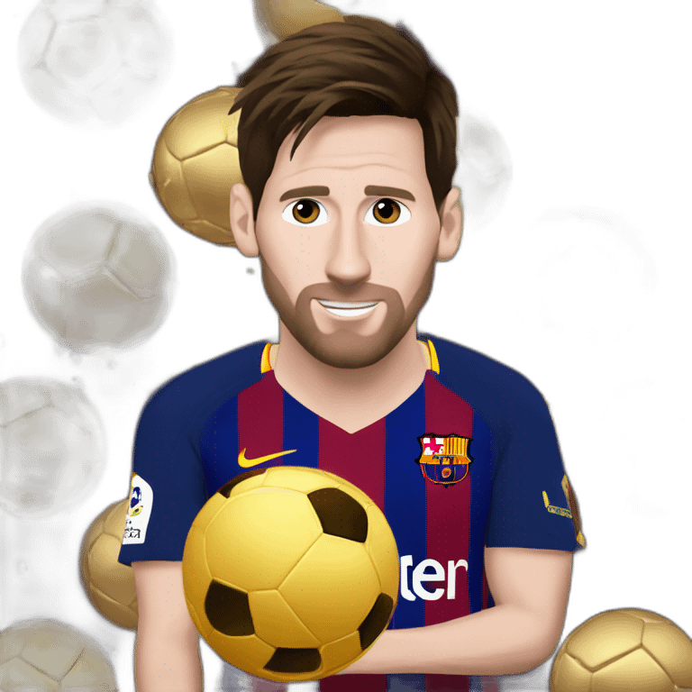 Messi avec ke ballon d'or emoji