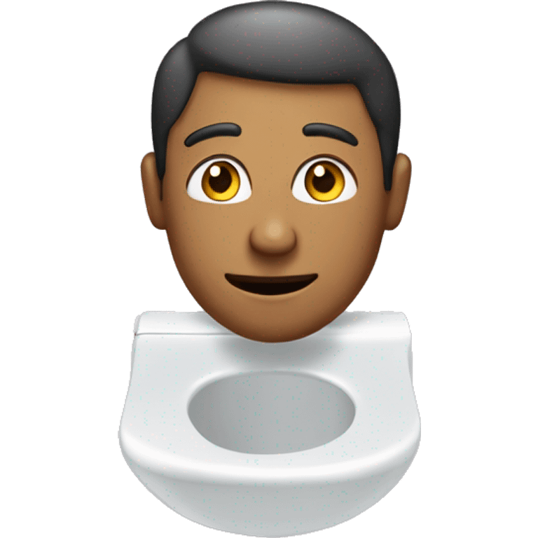 A toilet with a man coming out of it the man is very charismatic emoji