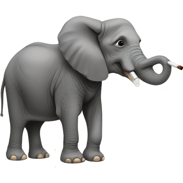 Elephant smoking a cigarette emoji