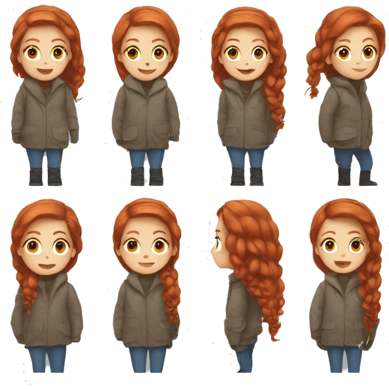 Redhead girl in winter clothes emoji