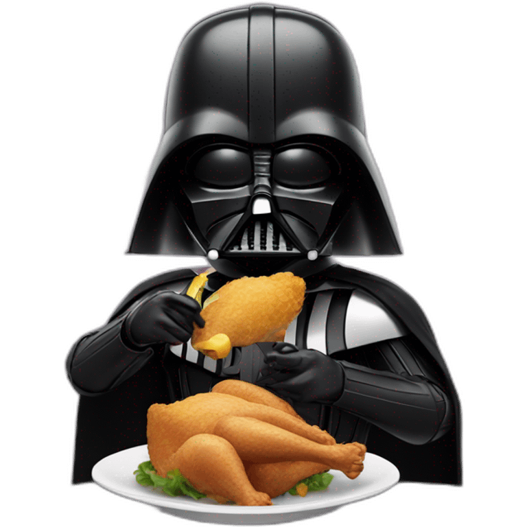 Vader eating chicken listening to music emoji