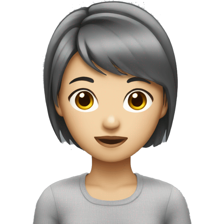 Asian girl with short hair  emoji