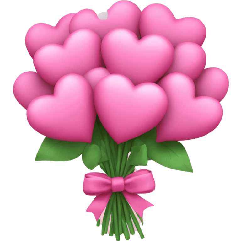 Bouquet of pink hearts with a bow emoji