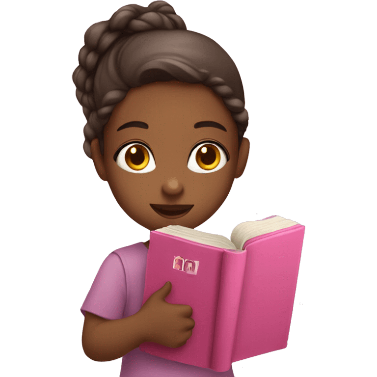 cute girl with a pink bible  emoji