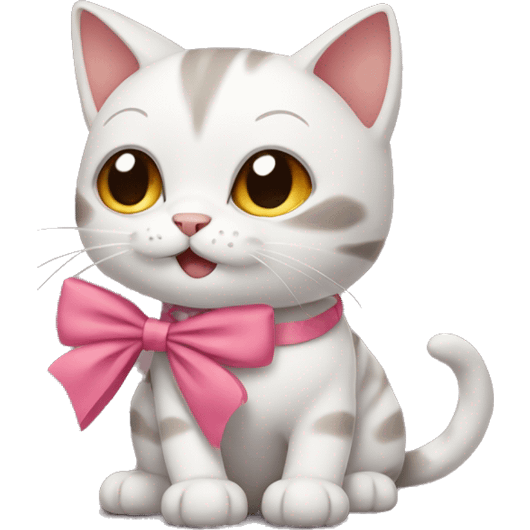 Cat whit a bow  emoji