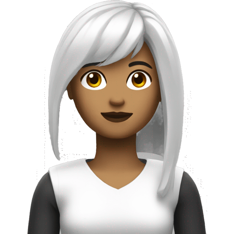 white , roblox female character emoji