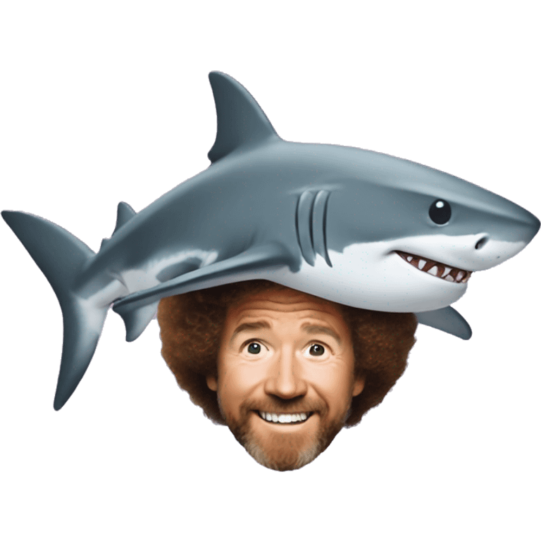 Shark Bob Ross wearing Will Wood as a hat emoji