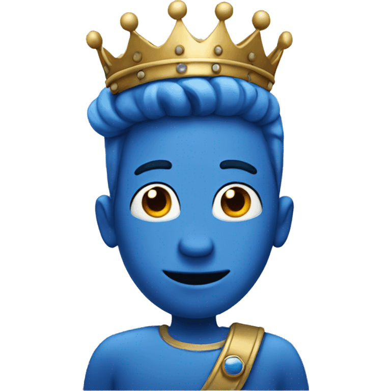 A blue guy with a crown emoji