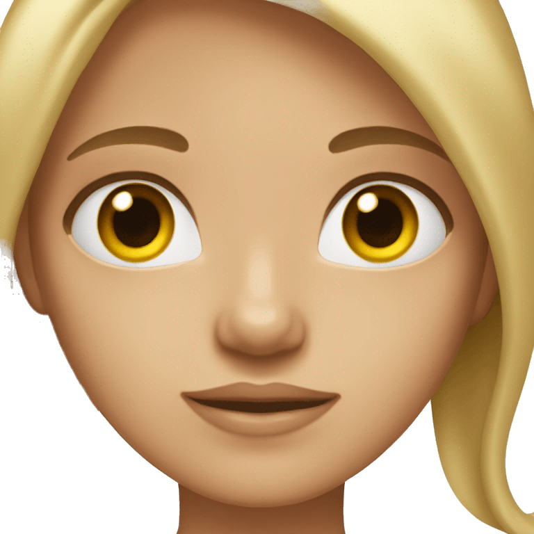 Girl with dirty blonde hair and hazel eyes  emoji