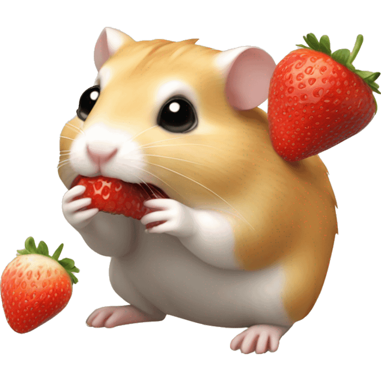 Hamster eating strawberry emoji