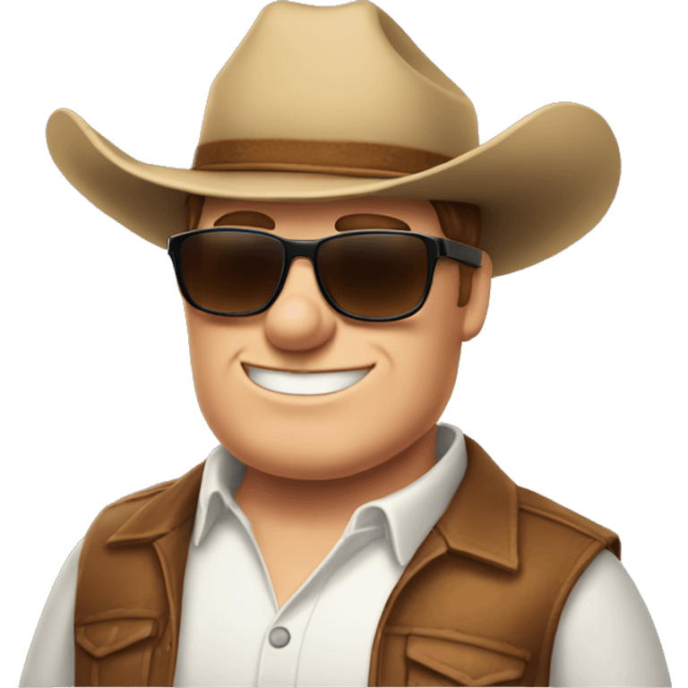 Peter Griffin wearing sunglasses and a cowboy hat emoji