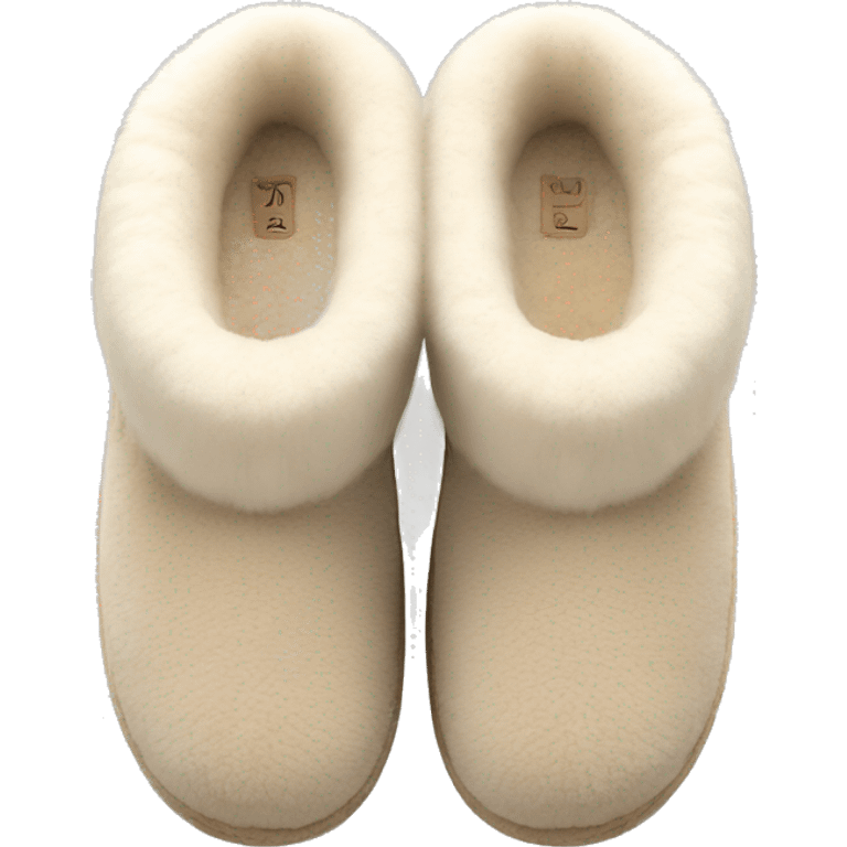 fuzzy ugg slippers light beige emoji