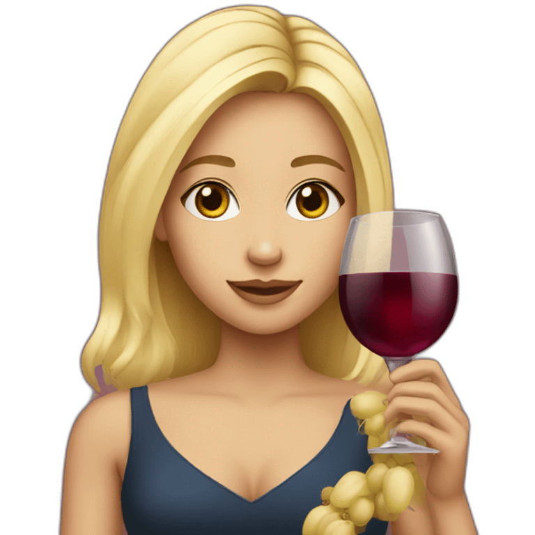 blonde girl with wine in her hand emoji