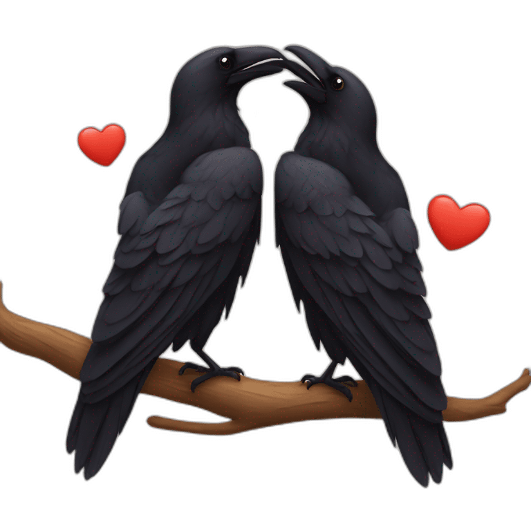 Black ravens in love emoji