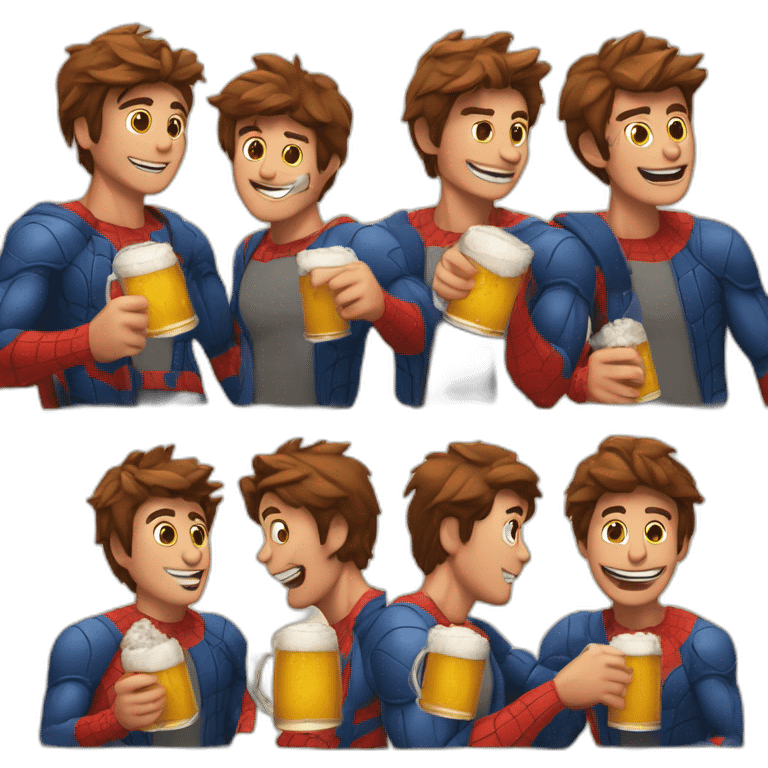 Emoji de Spiderman tomando cerveza emoji