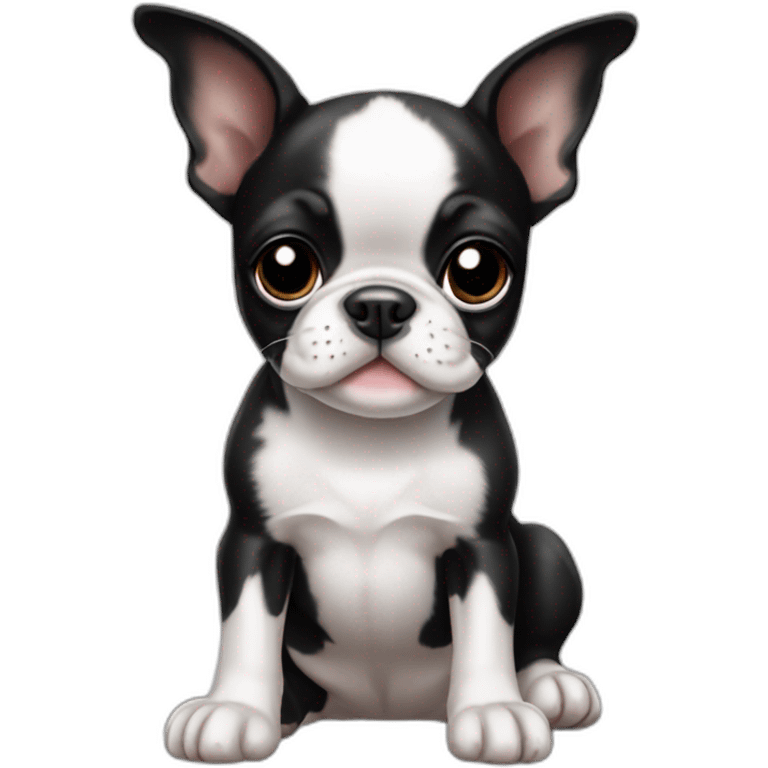 Cute boston terrier puppy emoji