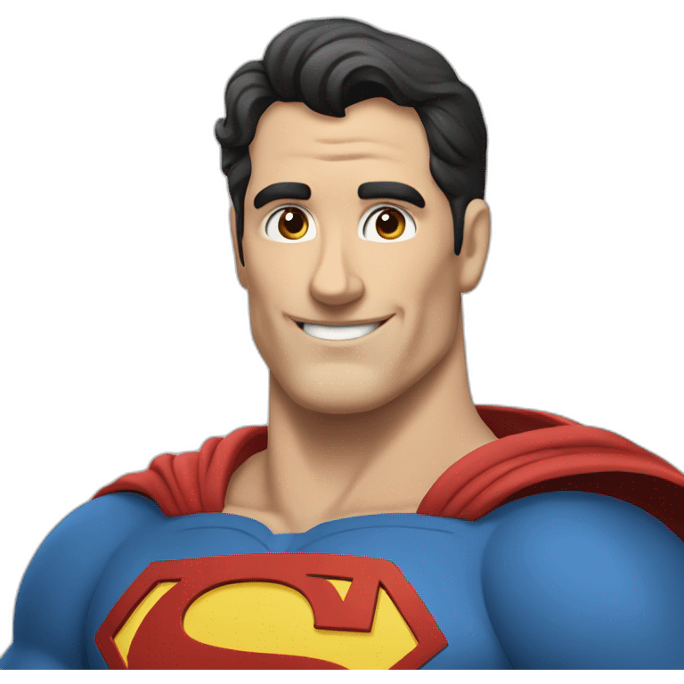 Portrait Superman with thumbs up and shirt like logo emoji