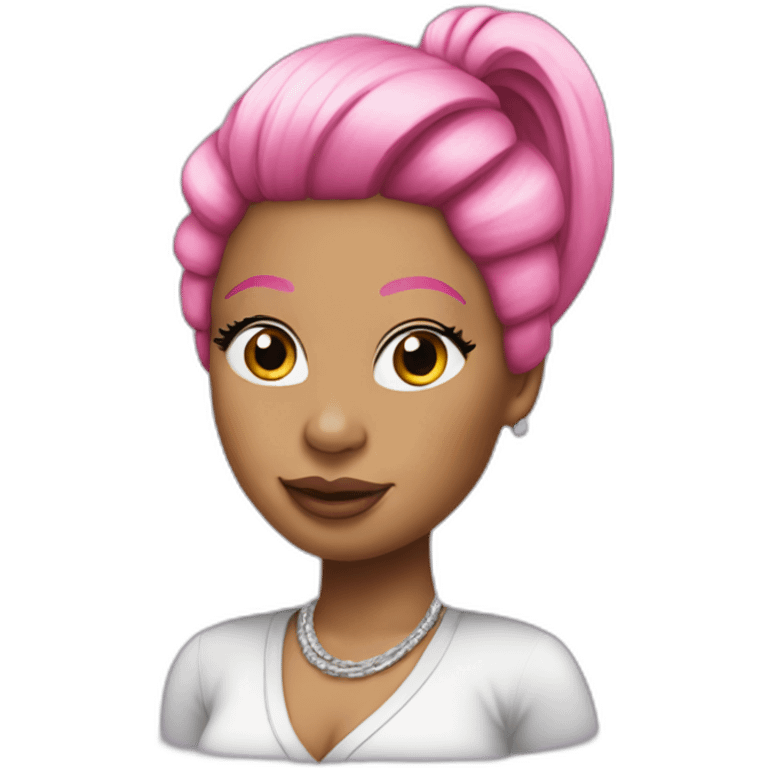 Nicky Minaj with pink hair emoji