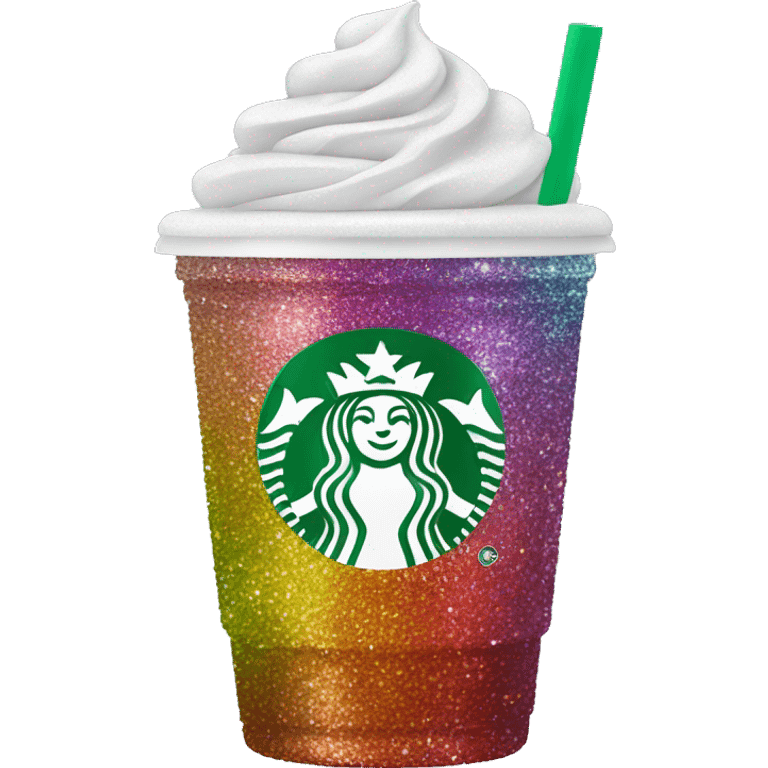 Create a rainbow sparkly Starbucks drink emoji