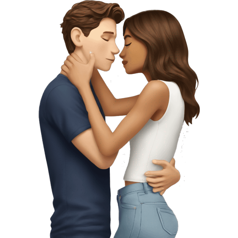 tom holland and zendaya kissing emoji