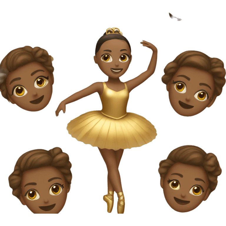  brown ballerina in a gold music box emoji