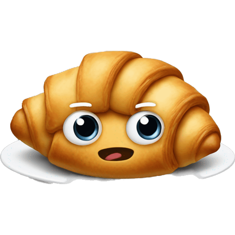 Croissant with eyes emoji