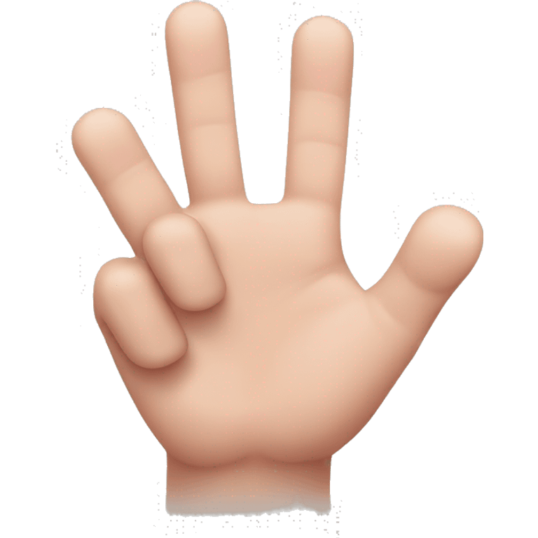 A hand emoji holding up pinky, middle, and pointer finger. The thumb and third finger are down emoji