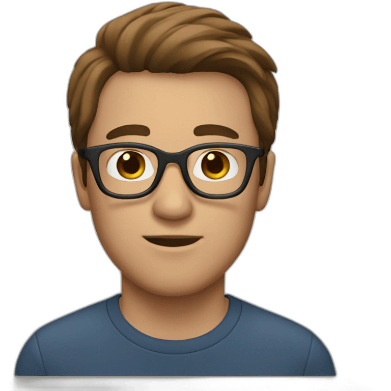 man with white glasses and brown hair emoji