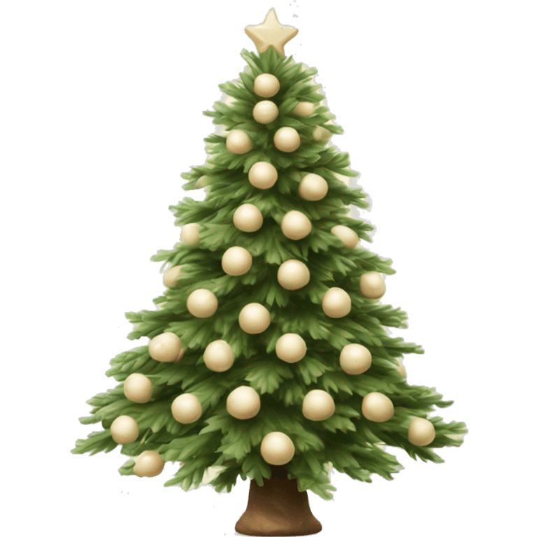 Realistic isolated cream color fir christmas tree   emoji