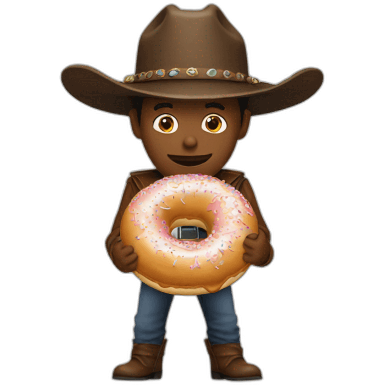 cowboy a eating donut emoji