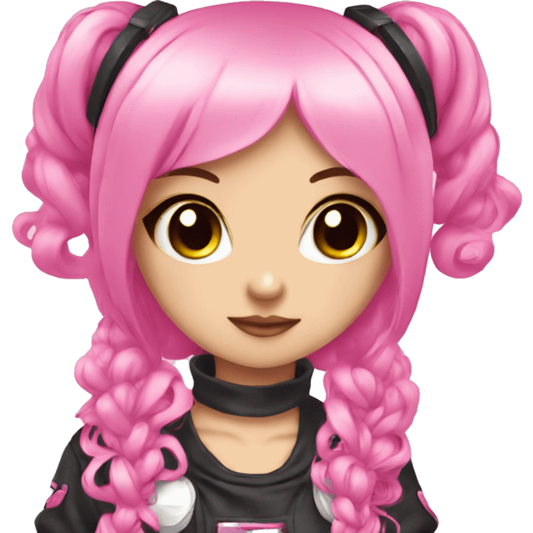 pink kawaii gamer girl gothic accessories emoji