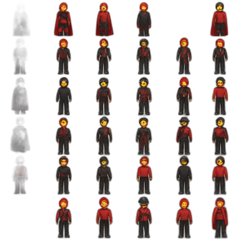 Garçon costume noir et rouge emoji