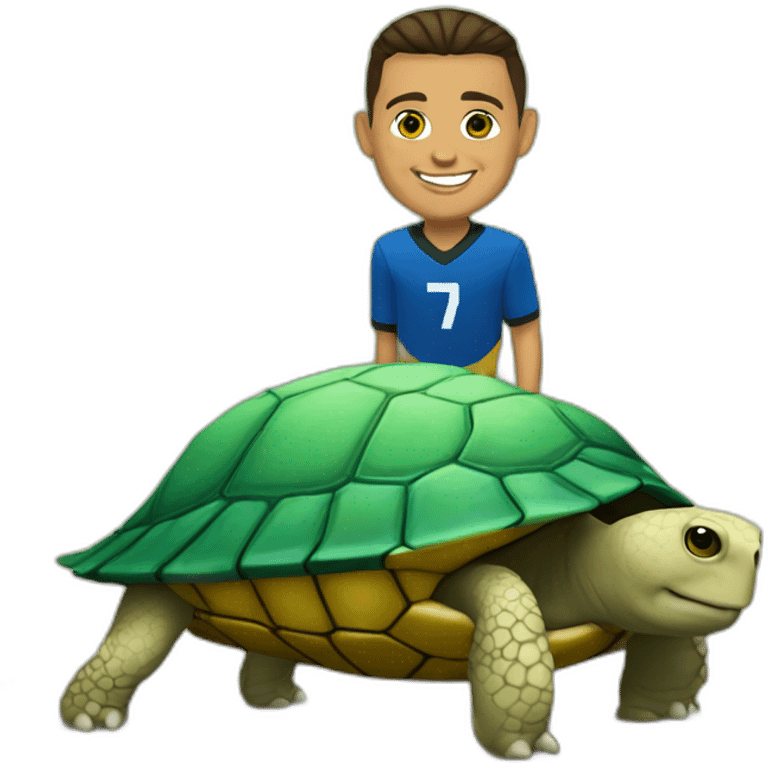 Ronaldo sur une tortue emoji