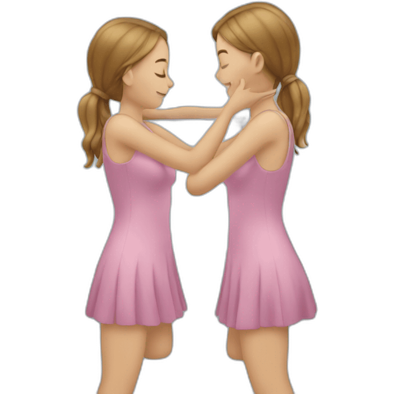 girl hugging mirror reflection emoji