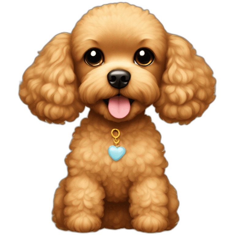 golden toy poodle with cute teddy bear haircut emoji