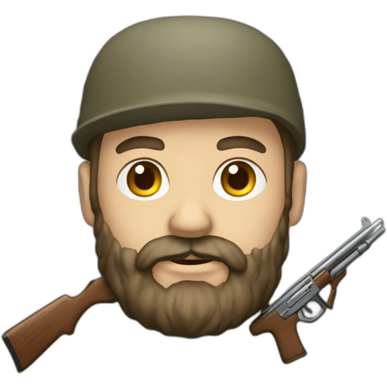 homme avec fusil et barbe emoji