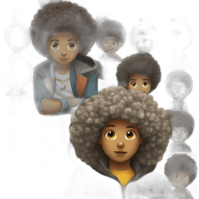 kid afro emoji