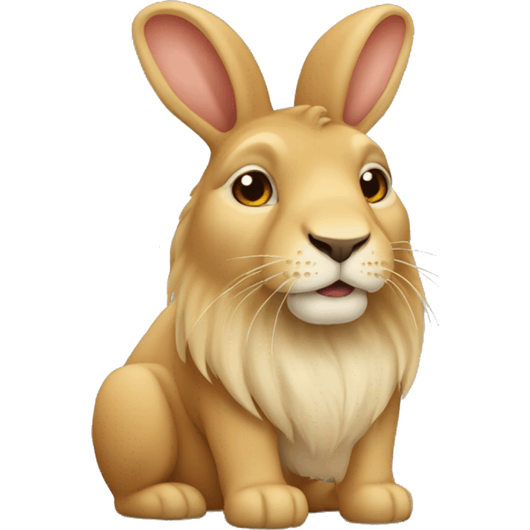 Small tan lion head rabbit emoji