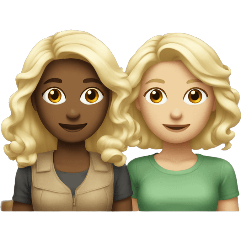 Two friends (blond girls) with winę emoji