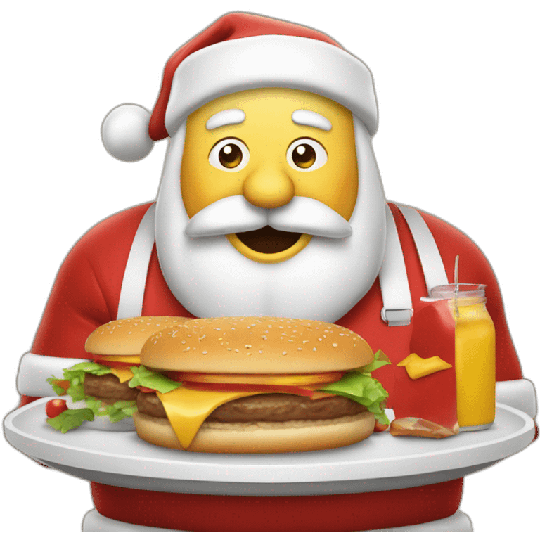 Père Noël qui mange un burger emoji