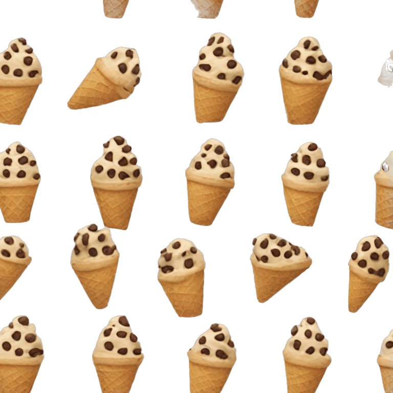 Ice cream cone chocolate chip cookie dough emoji