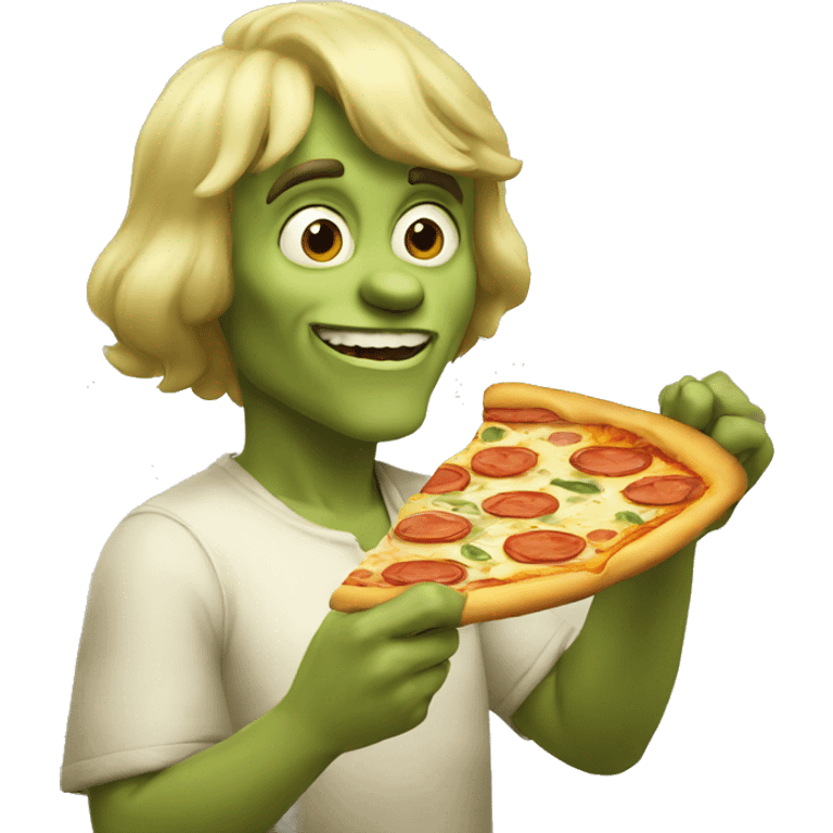 Sherek eat pizza emoji