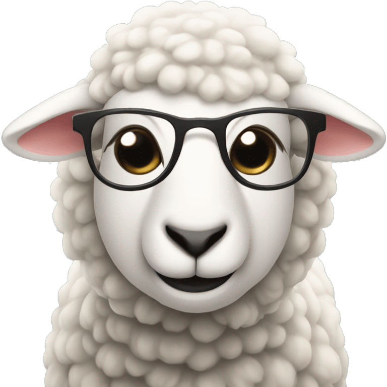 Sheep with glasses emoji