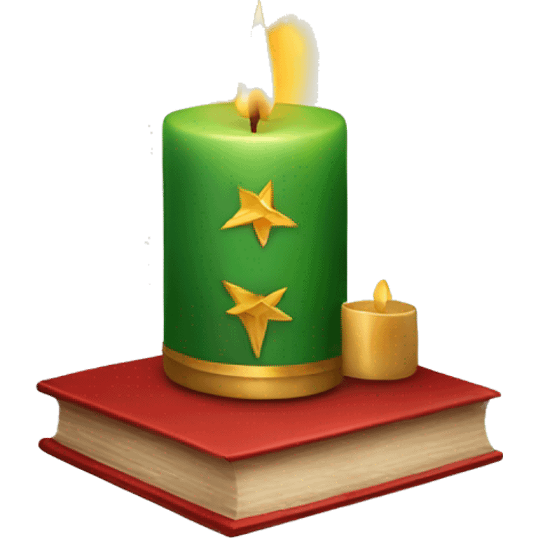 Christmas candle and book emoji