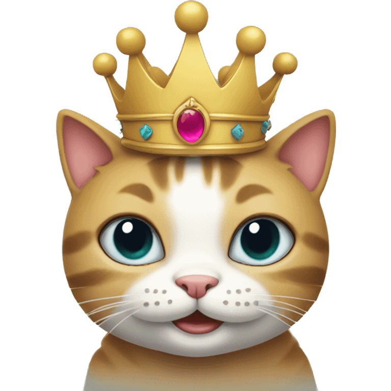 happy cat with crown emoji