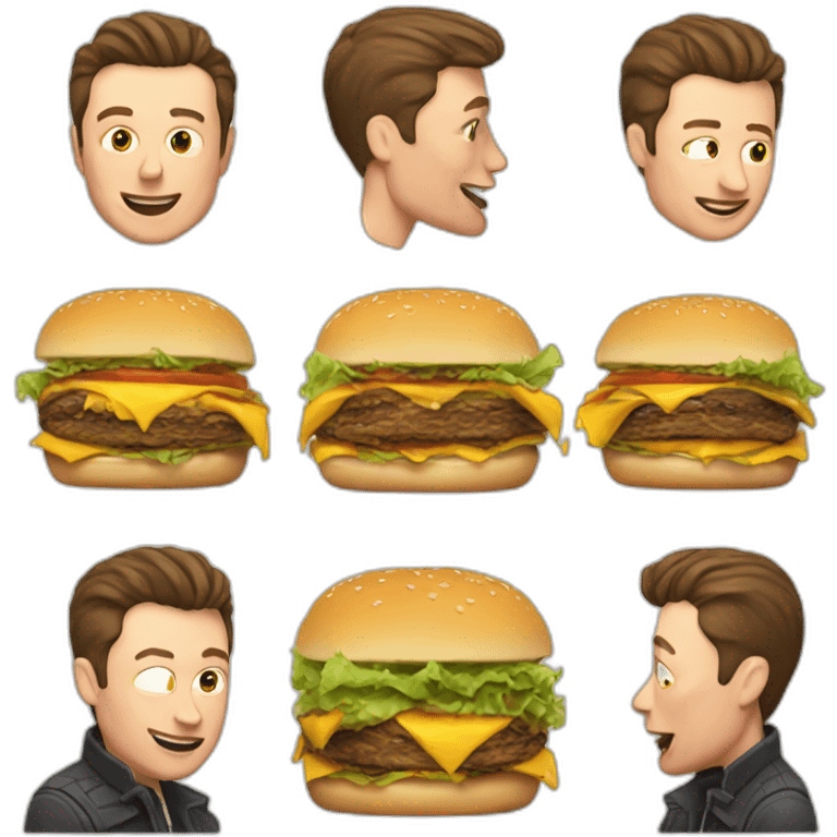 elon musk eating burger emoji