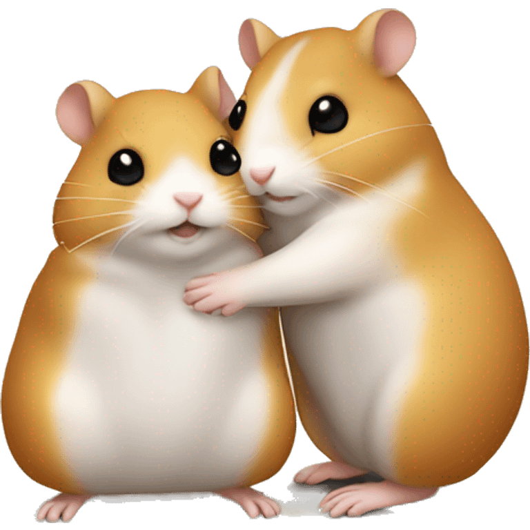 two hamsters hug emoji