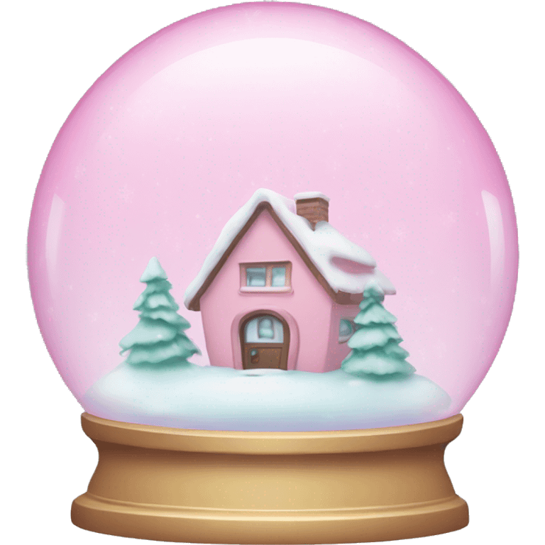 Pastel pink snow globe emoji