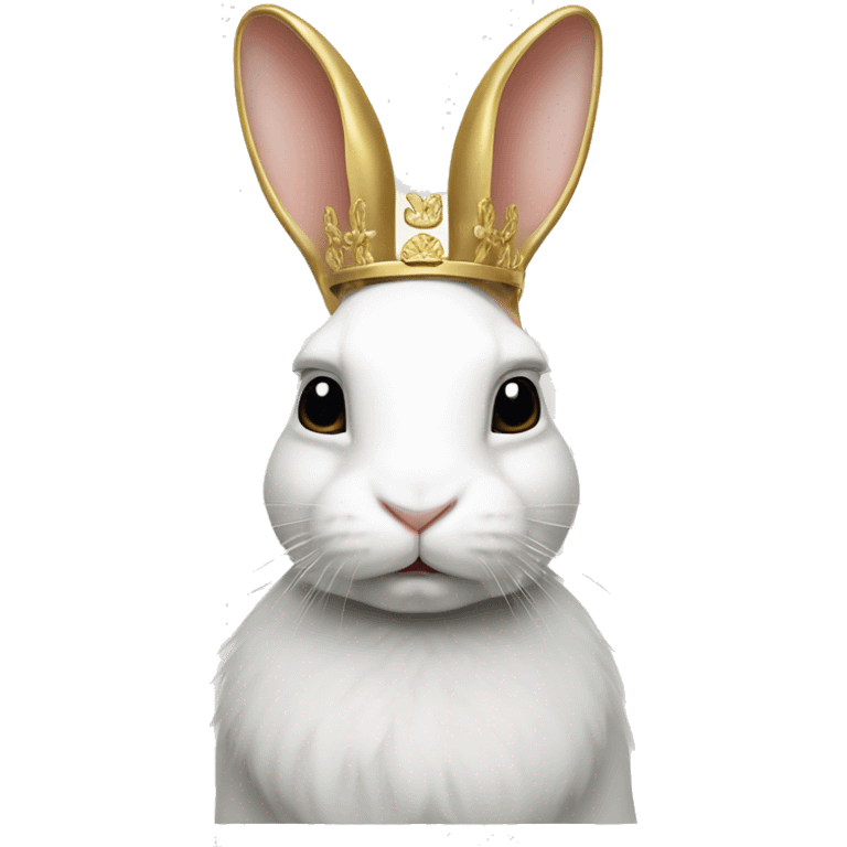 white rabbite, luxury style, gold border emoji